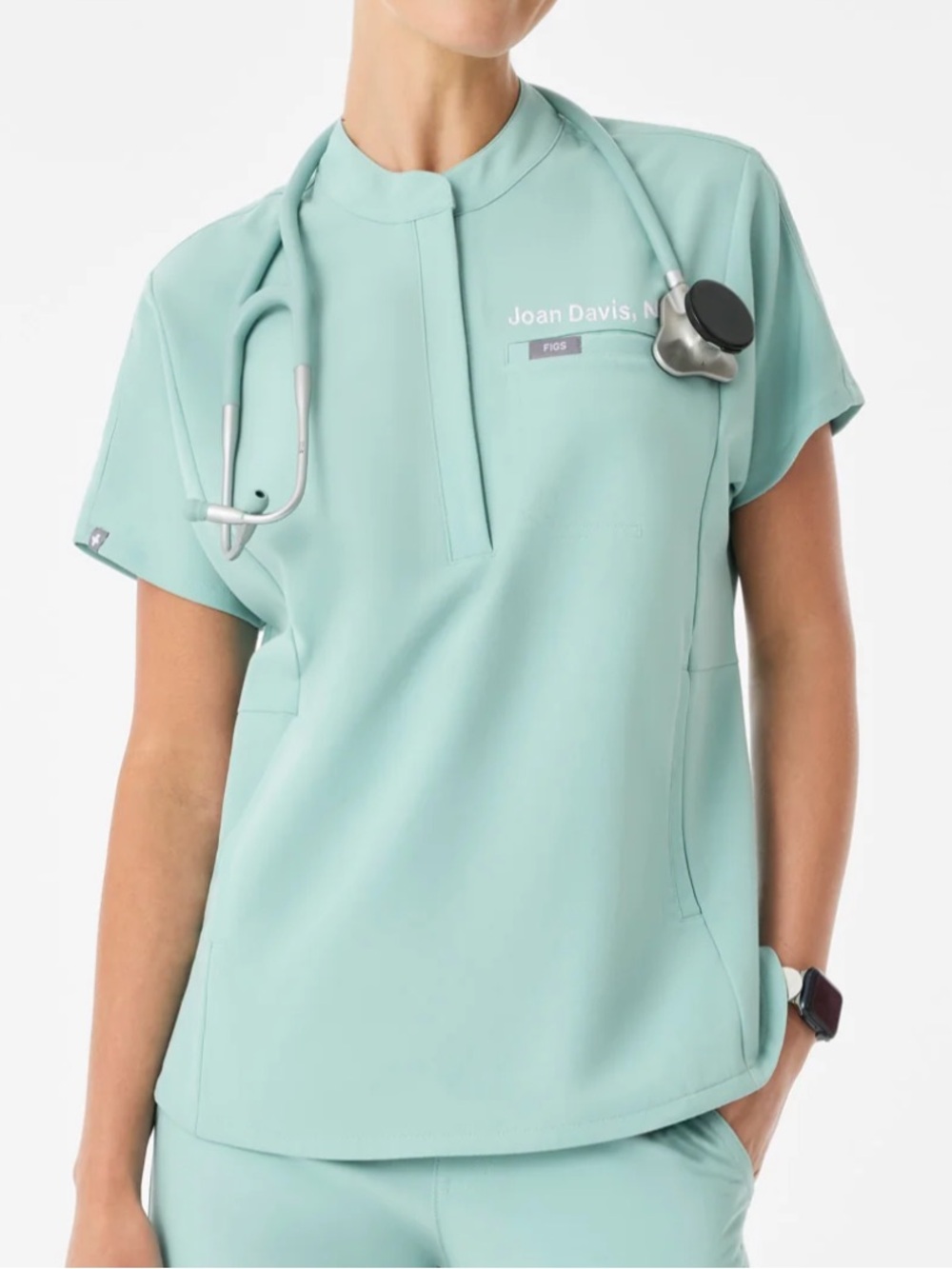 FIGS Montex Relaxed Scrub Top Seaglass